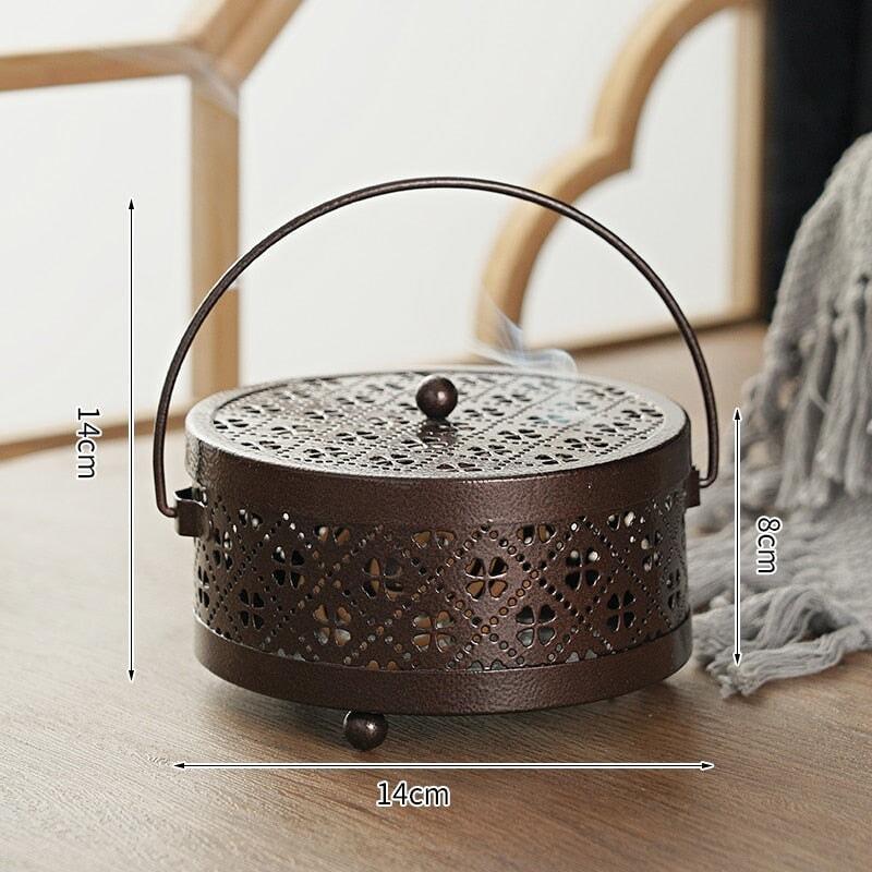 Brûleur d'Encens Oriental | Zen Sculpté - Designix Porte encens Bonze | 14 x 14cm