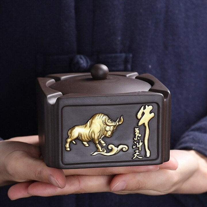 Cendrier Taureau | Enigma - Designix Cendrier Carré Noir