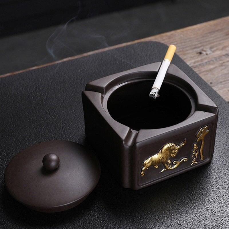 Cendrier Taureau | Enigma - Designix Cendrier Rond Doré