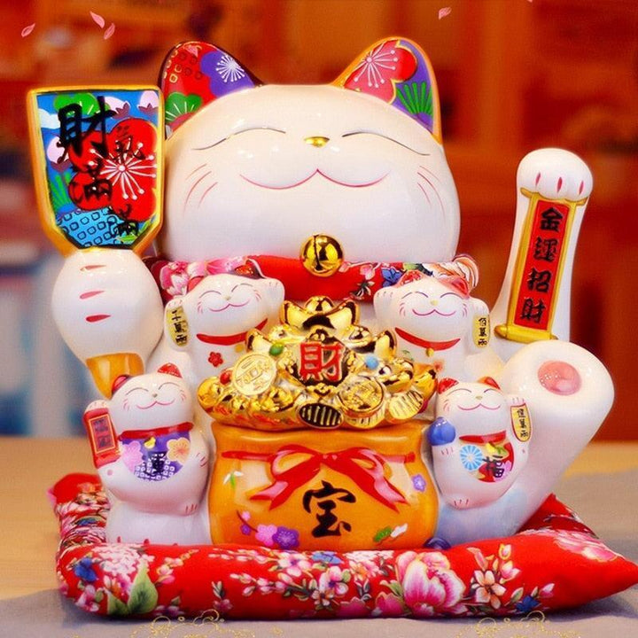 Chat Porte Bonheur Maneki Neko | Sakura | Designix - Chat Porte Bonheur    - https://designix.fr/