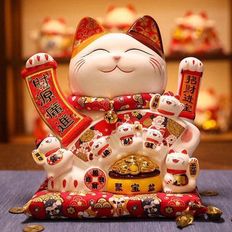 Chat Porte Bonheur Maneki Neko | Sakura | Designix - Chat Porte Bonheur    - https://designix.fr/