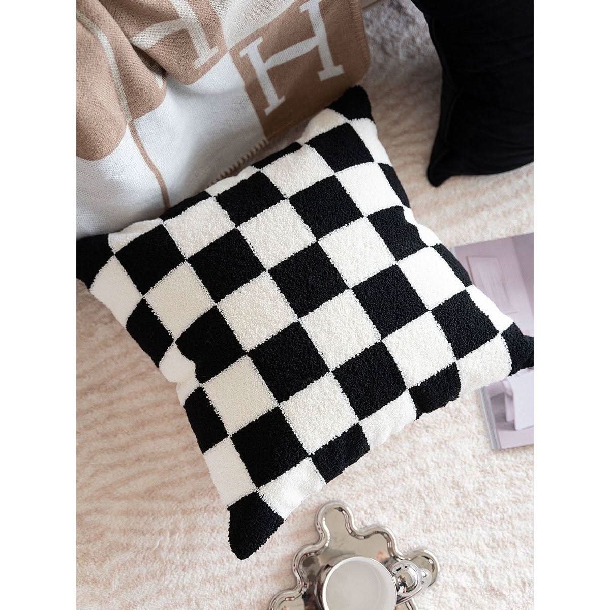 Coussin Carreaux | Silhouette Moderne - Designix Coussin