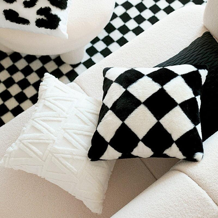 Coussin Carreaux | Silhouette Moderne | Designix - Coussin    - https://designix.fr/