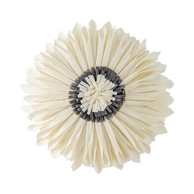 Coussin Fleurs | Doux Rêves - Designix Coussin Housse Blanche | Ronde