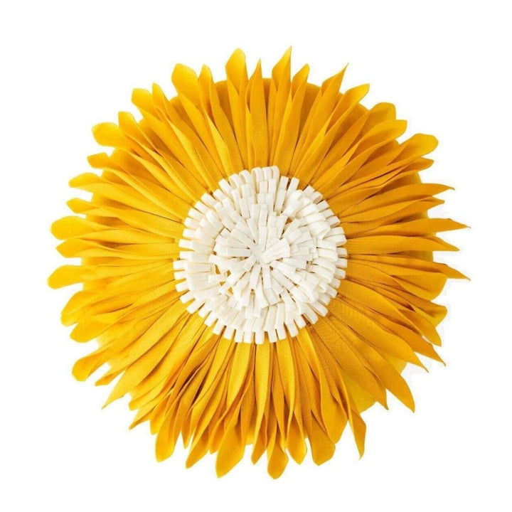 Coussin Fleurs | Doux Rêves - Designix Coussin Housse Jaune | Ronde