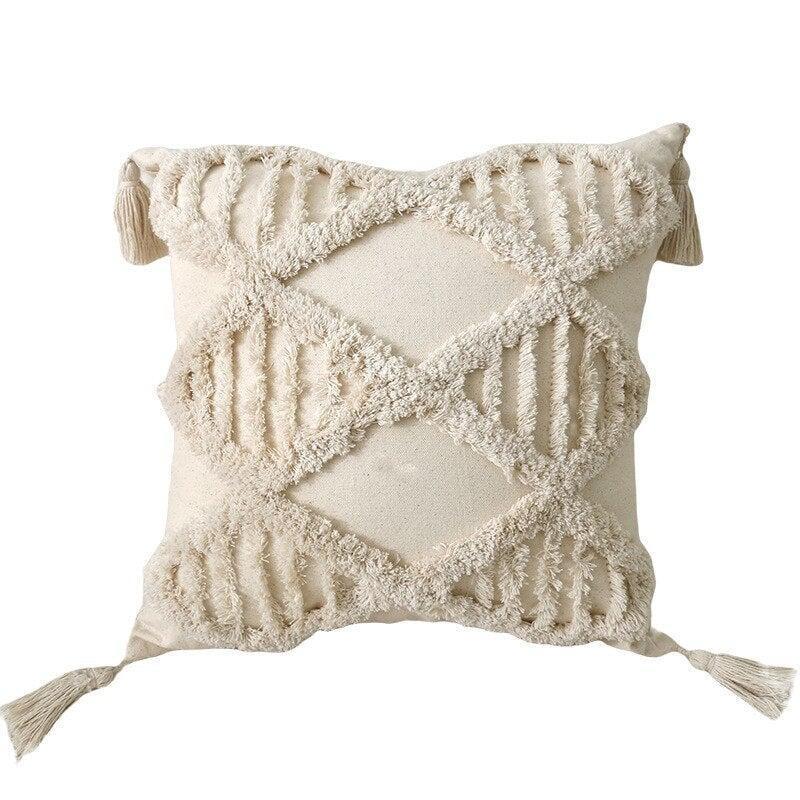 Coussin pompon | Velours Étoilé 9999 | Designix - Coussin Losange   - https://designix.fr/