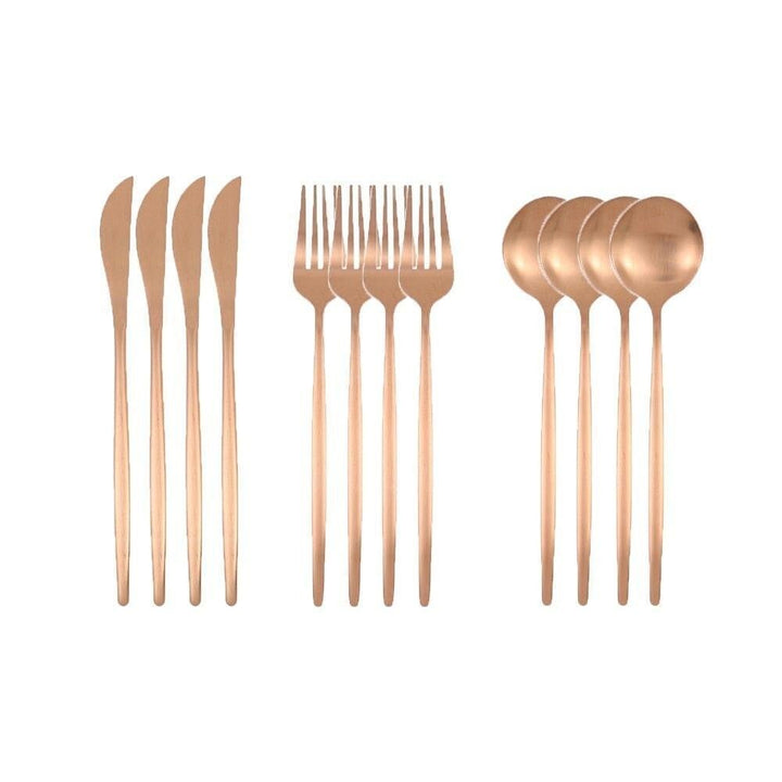 Couverts à Dessert | Fascination - Designix Couverts de table 12 Couverts | Or Rose
