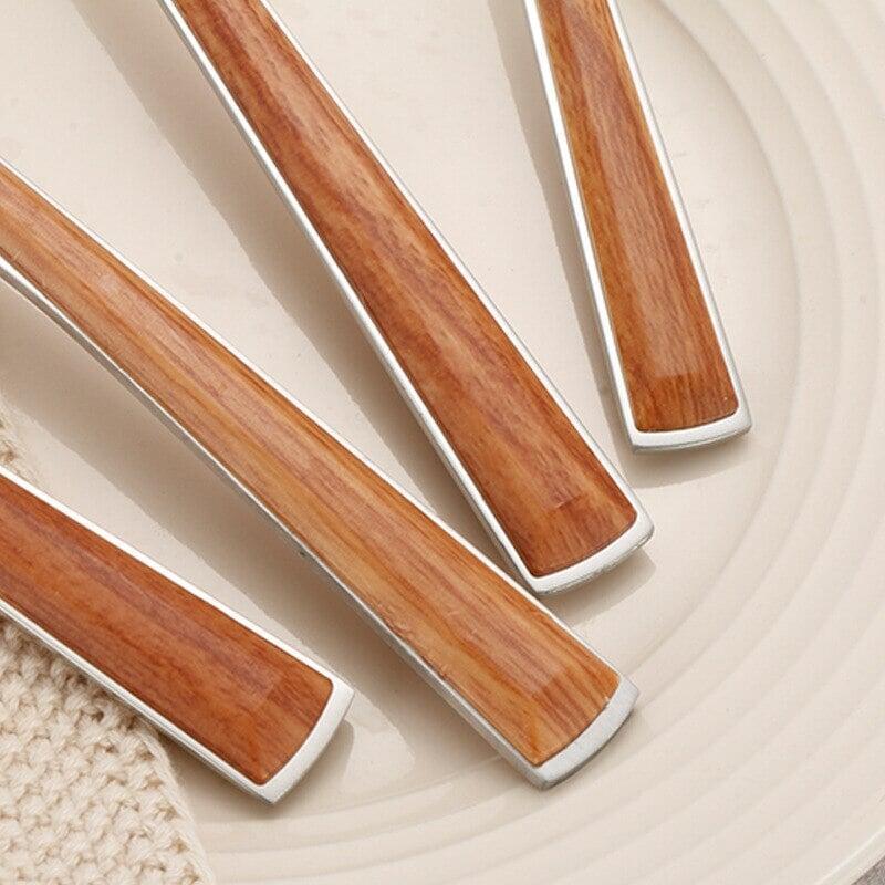 Couverts avec Manche en Bois | Harmonie - Designix Couverts de table 16 Couverts