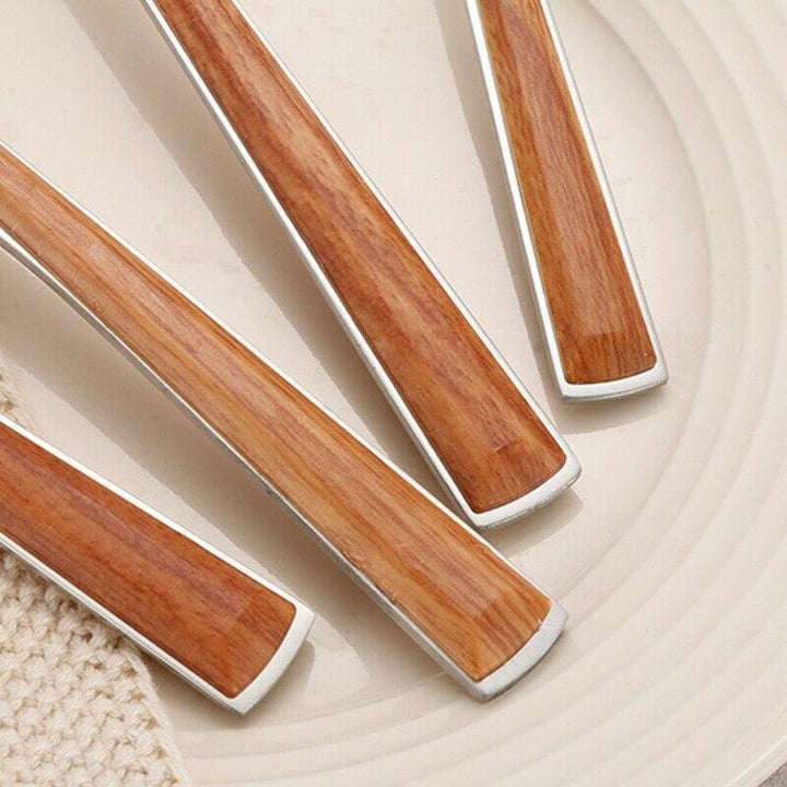 Couverts avec Manche en Bois | Harmonie - Designix Couverts de table 16 Couverts
