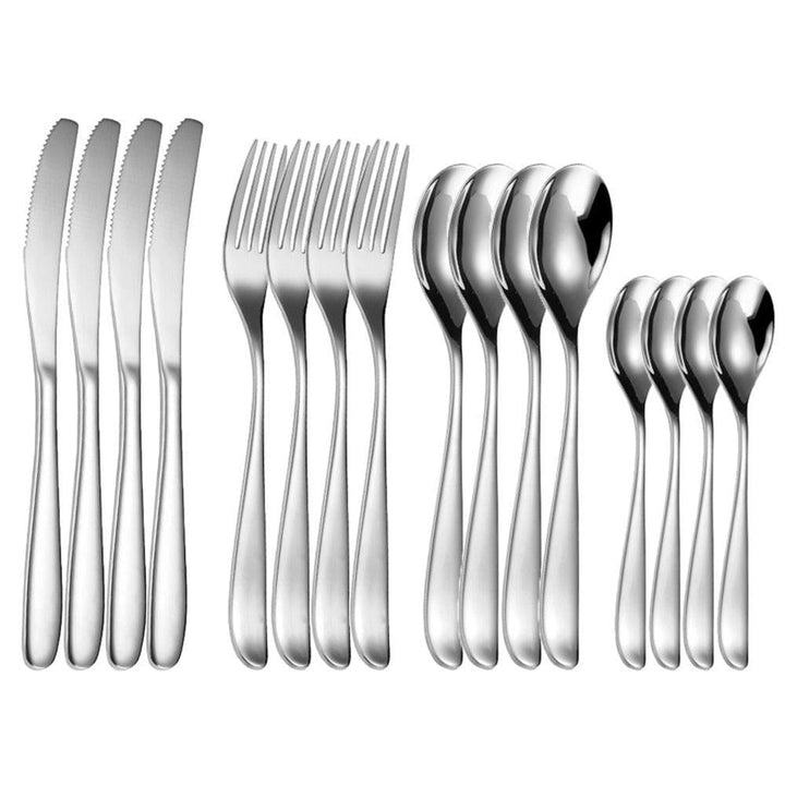 Couverts de Luxe 16 Pièces | Équilibre - Designix Couverts de table Argent