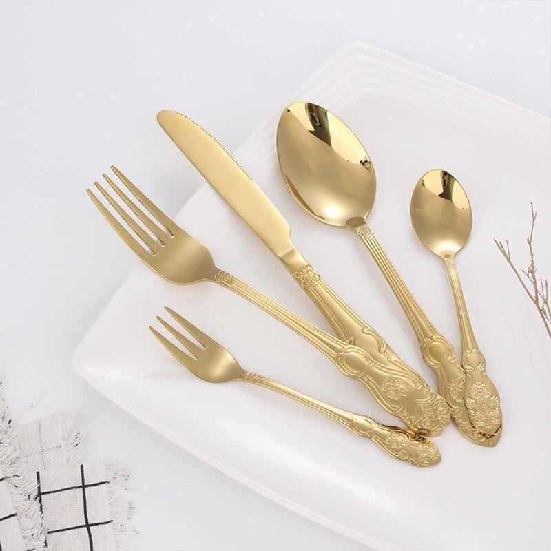 Couverts de Table | Élégance Doré 20 Pièces - Designix Couverts de table 16 pieces