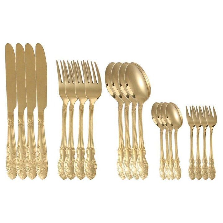 Couverts de Table | Élégance Doré 20 Pièces - Designix Couverts de table 20 pieces