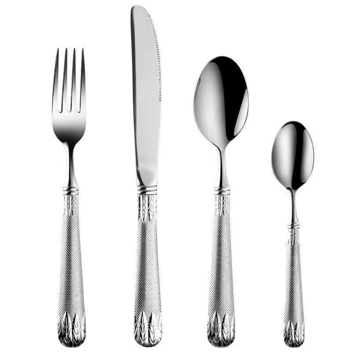 Couverts Manche Rond | Élancia - Designix Couverts de table 16 Couverts | Or