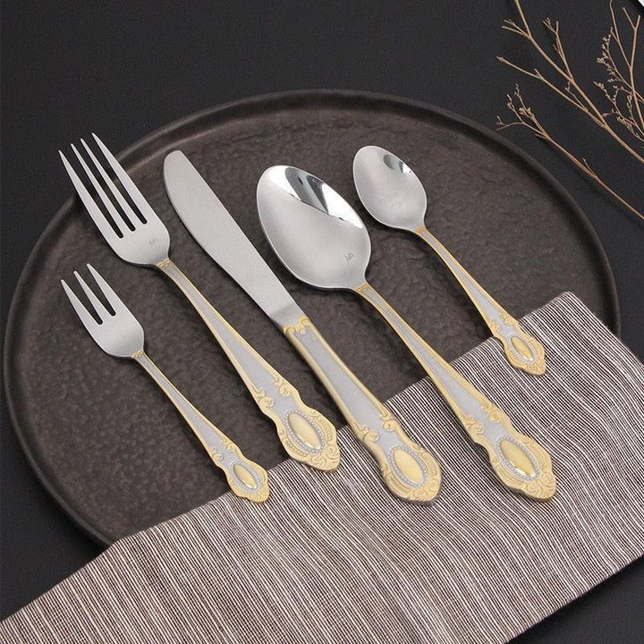 Couverts Occidentaux | Incanto - Designix Couverts de table 16 Couverts | Argent & Or