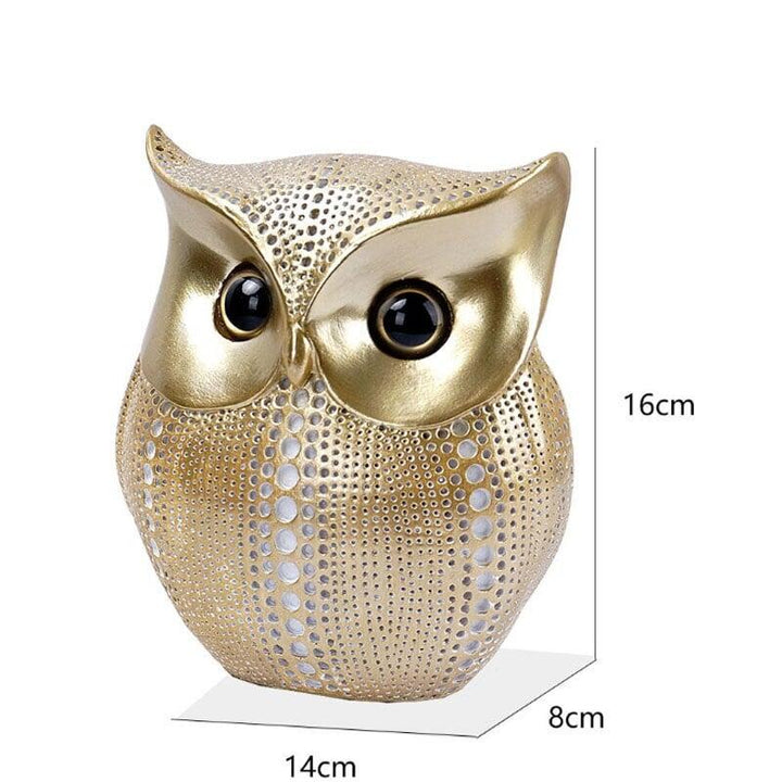 Hibou nordique doré Statue Figurine Résine Sculpture animalière | Designix - Amazon Or blanc - https://designix.fr/