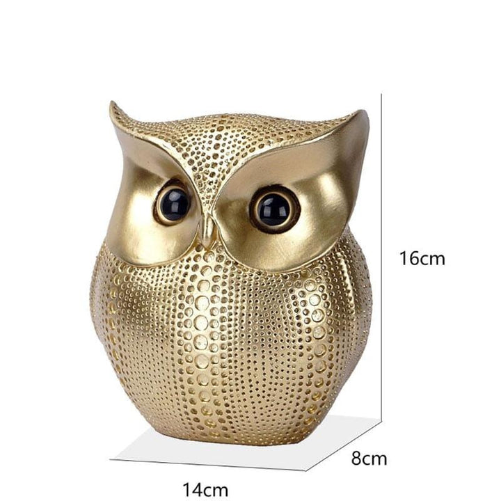 Hibou nordique doré Statue Figurine Résine Sculpture animalière | Designix - Amazon Doré - https://designix.fr/