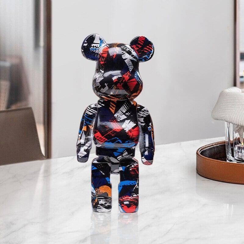 Figurine d'ours graffiti Décoration d'intérieur Statue d'animal Stockage Jarre à argent | Designix - Amazon Q - https://designix.fr/