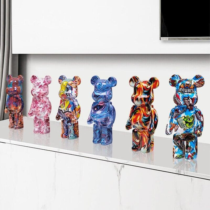 Figurine d'ours graffiti Décoration d'intérieur Statue d'animal Stockage Jarre à argent | Designix - Amazon - https://designix.fr/