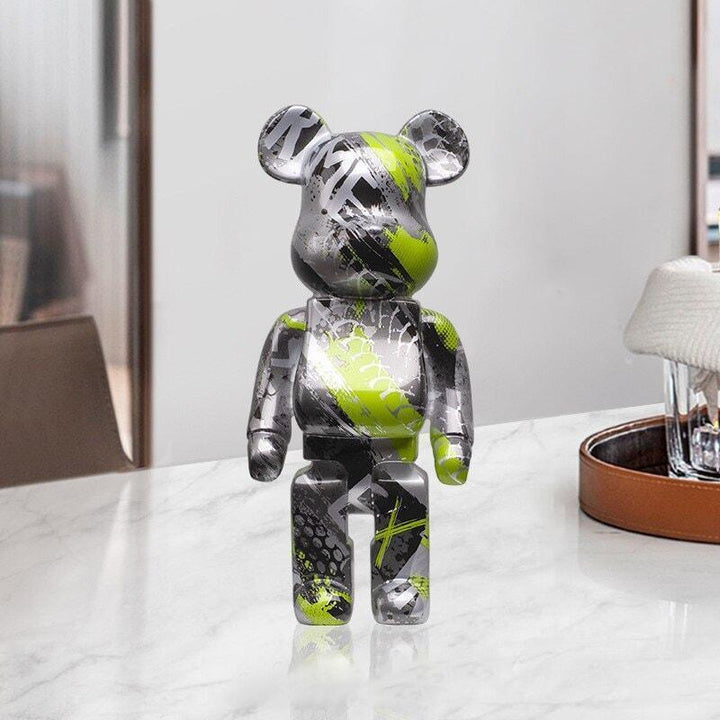 Figurine d'ours graffiti Décoration d'intérieur Statue d'animal Stockage Jarre à argent | Designix - Amazon M - https://designix.fr/