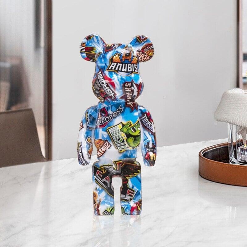 Figurine d'ours graffiti Décoration d'intérieur Statue d'animal Stockage Jarre à argent | Designix - Amazon J - https://designix.fr/