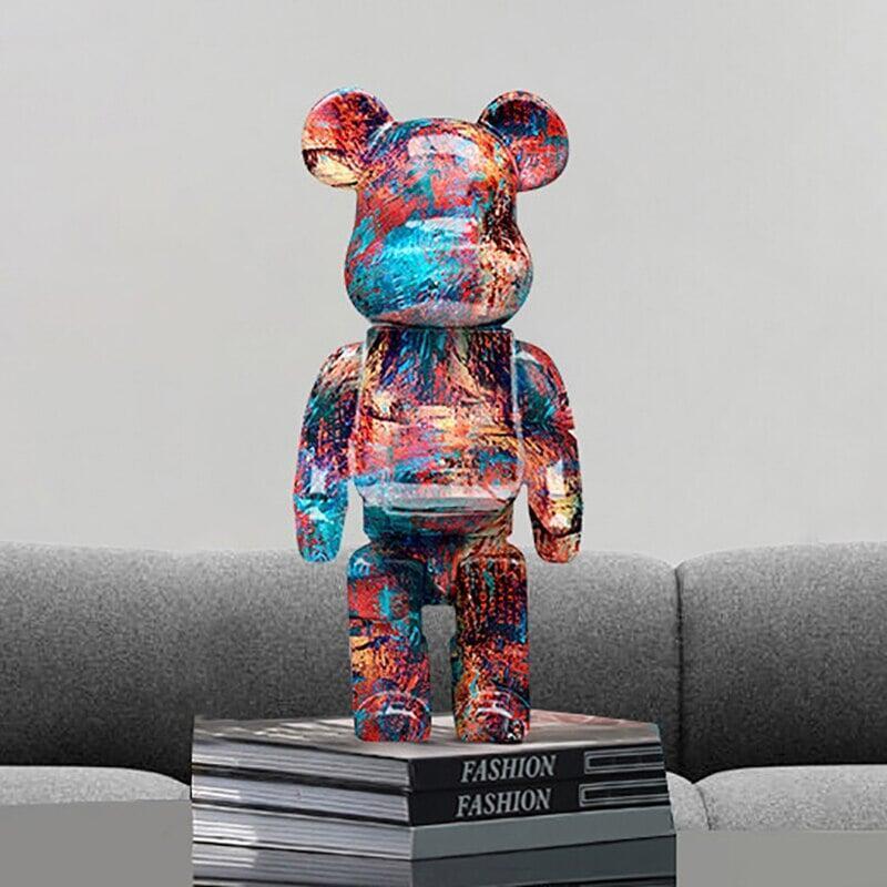 Figurine d'ours graffiti Décoration d'intérieur Statue d'animal Stockage Jarre à argent | Designix - Amazon F - https://designix.fr/