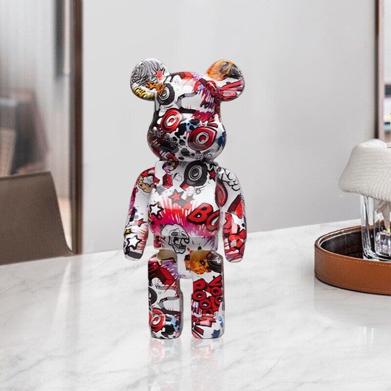 Figurine d'ours graffiti Décoration d'intérieur Statue d'animal Stockage Jarre à argent | Designix - Amazon I - https://designix.fr/