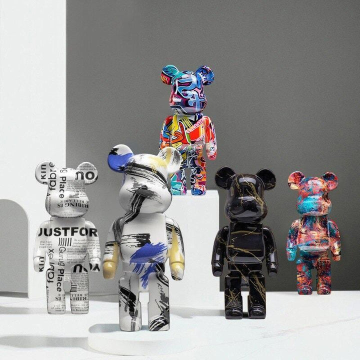 Figurine d'ours graffiti Décoration d'intérieur Statue d'animal Stockage Jarre à argent | Designix - Amazon - https://designix.fr/