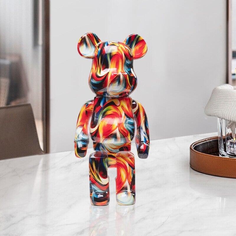 Figurine d'ours graffiti Décoration d'intérieur Statue d'animal Stockage Jarre à argent | Designix - Amazon G - https://designix.fr/