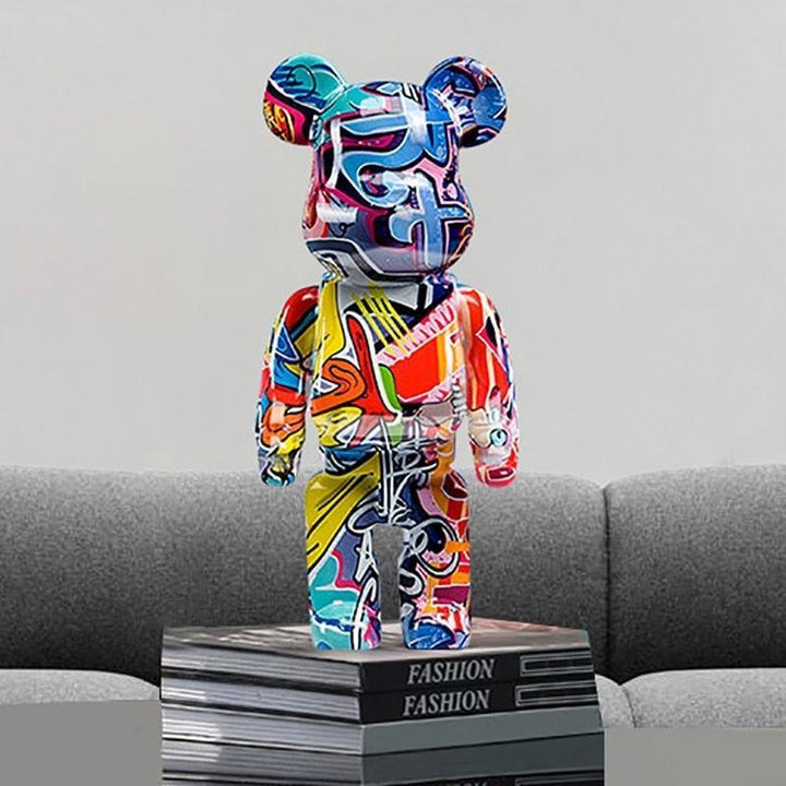 Figurine d'ours graffiti Décoration d'intérieur Statue d'animal Stockage Jarre à argent | Designix - Amazon A - https://designix.fr/