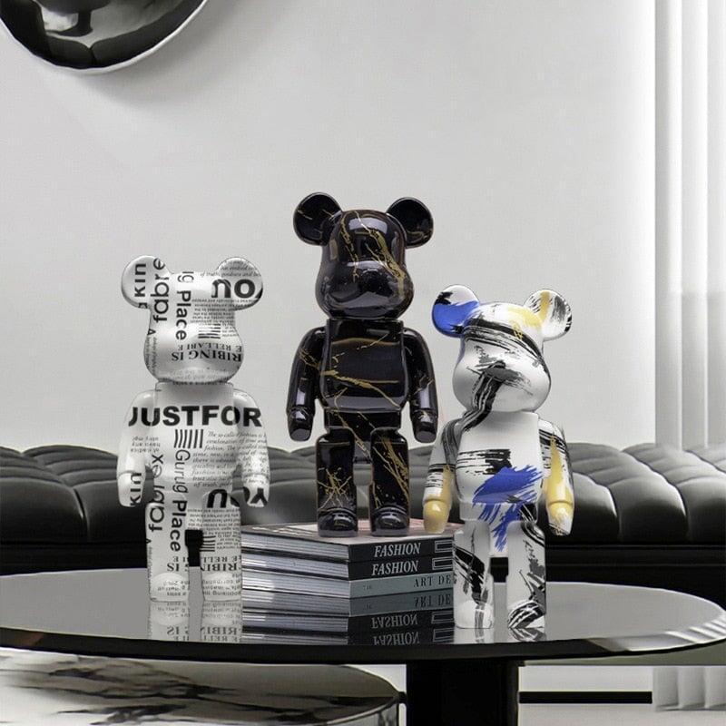 Figurine d'ours graffiti Décoration d'intérieur Statue d'animal Stockage Jarre à argent | Designix - Amazon - https://designix.fr/