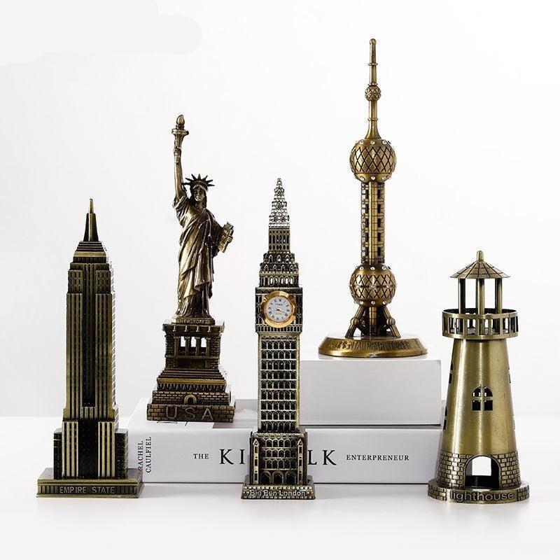 Figurine d'architecture en métal Bâtiment célèbre dans le monde entier Statue souvenir | Designix - Amazon - https://designix.fr/