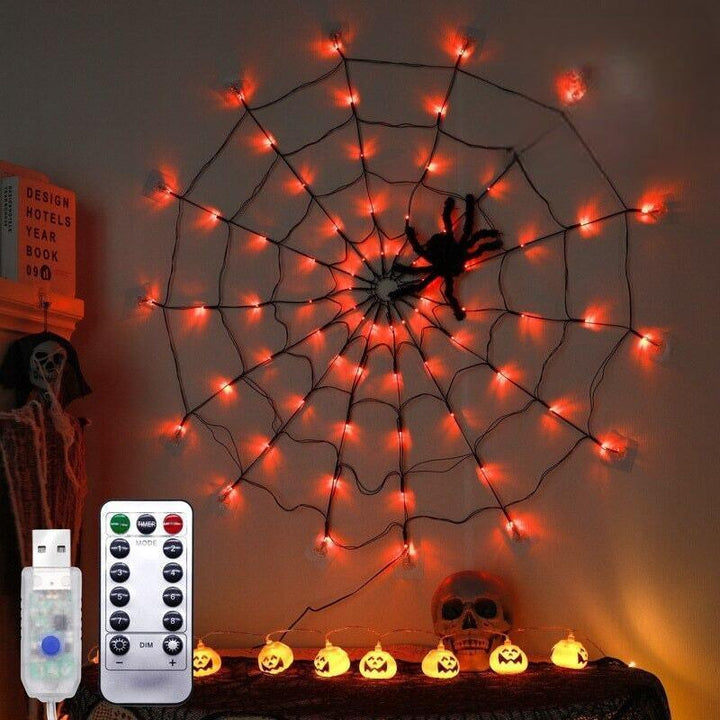 Guirlande Toile d'Araignée | Arachnée Énigmatique | Designix - Guilande Rouge | USB - https://designix.fr/