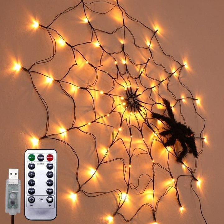 Guirlande Toile d'Araignée | Arachnée Énigmatique - Designix Guilande Jaune | USB