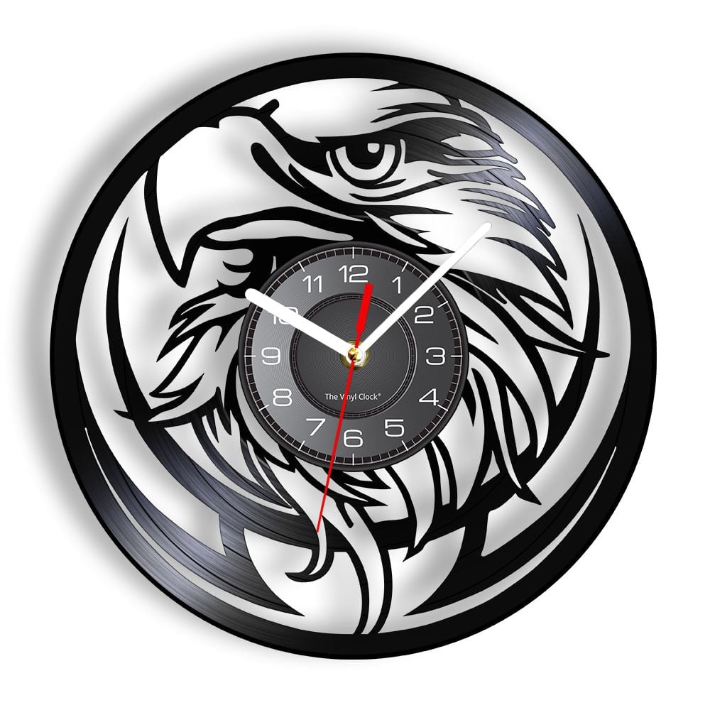 Horloge Murale Design | Aigle à Tête Blanche | Designix - Horloge murales Sans LED 30 cm  - https://designix.fr/
