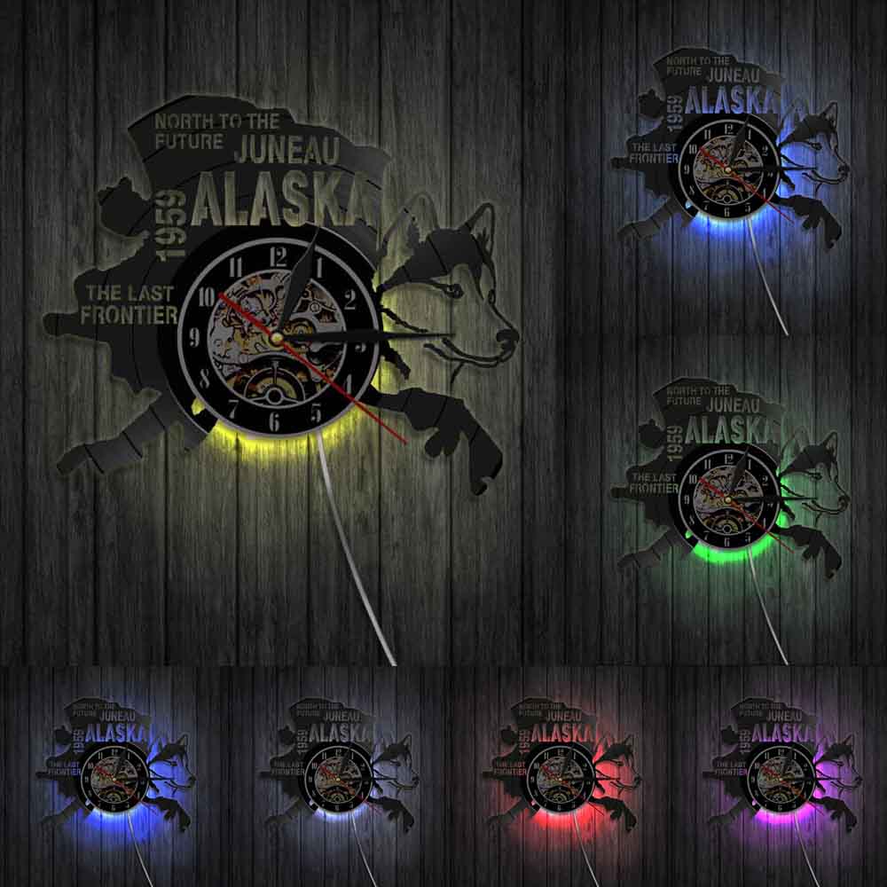 Horloge Murale Design | Alaska Dog | Designix - Horloge murales Avec LED   - https://designix.fr/