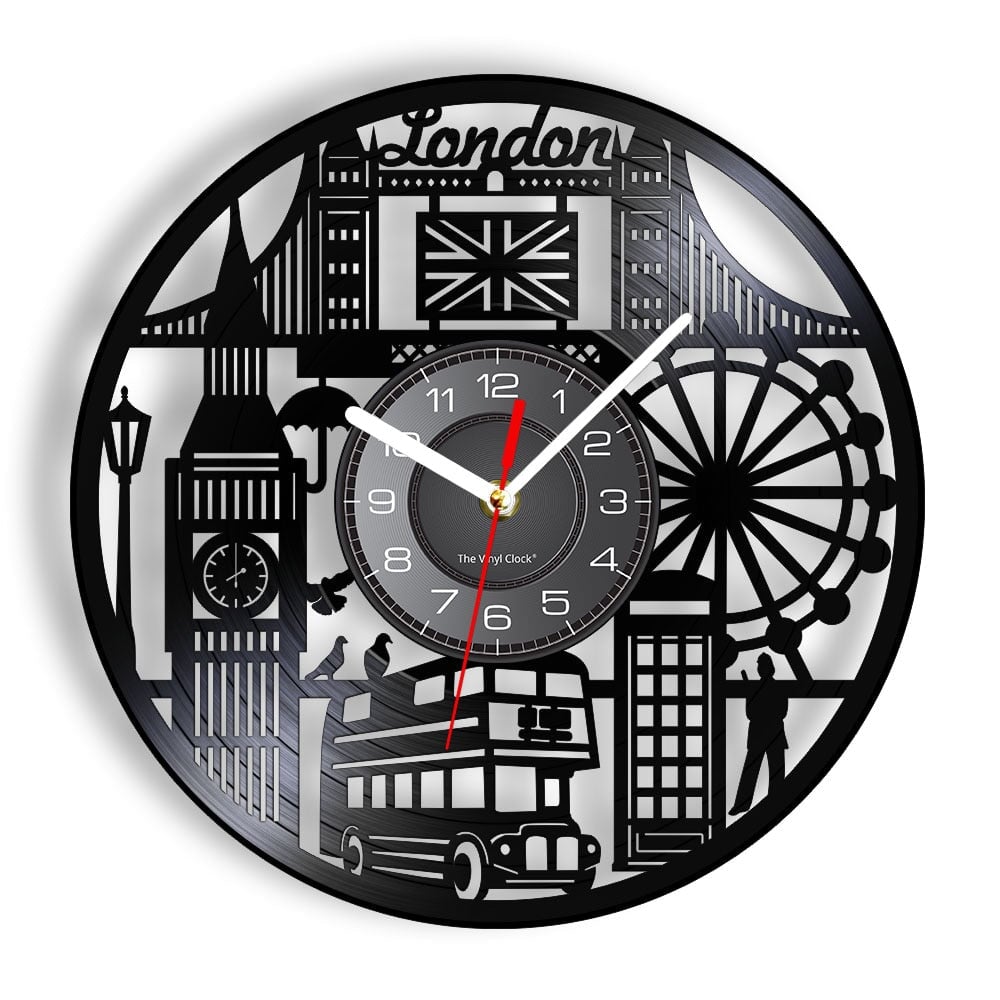 Horloge Murale Design | Angleterre | Designix - Horloge murales Sans LED 30 cm  - https://designix.fr/