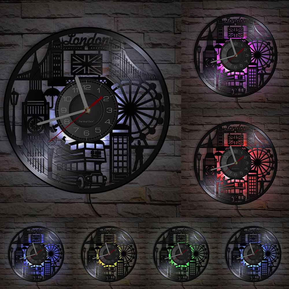 Horloge Murale Design | Angleterre | Designix - Horloge murales Avec LED 30 cm  - https://designix.fr/