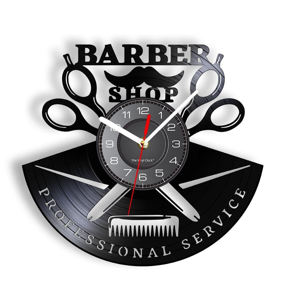 Horloge Murale Design | Barbier Professionnelle | Designix - Horloge murales Sans LED 30 cm  - https://designix.fr/