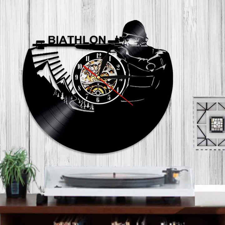 Horloge Murale Design | Biathlon Tir sur cible | Designix - Horloge murales    - https://designix.fr/