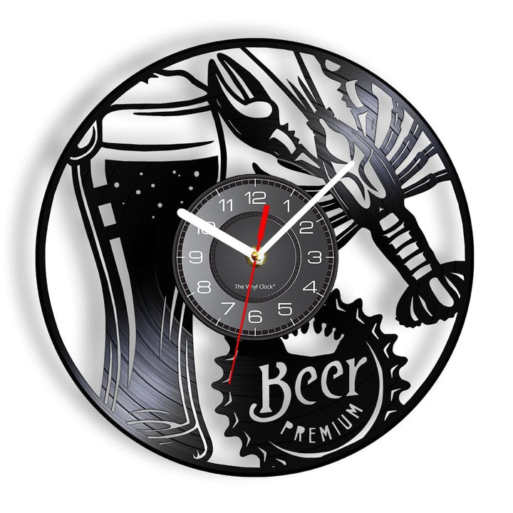 Horloge Murale Design | Bière et homard | Designix - Horloge murales Sans LED 30 cm  - https://designix.fr/