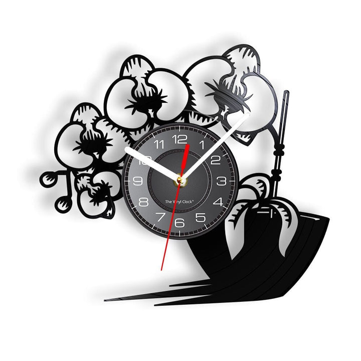 Horloge Murale Design | Bouquet d'Orchidée | Designix - Horloge murales Sans LED 30 cm  - https://designix.fr/