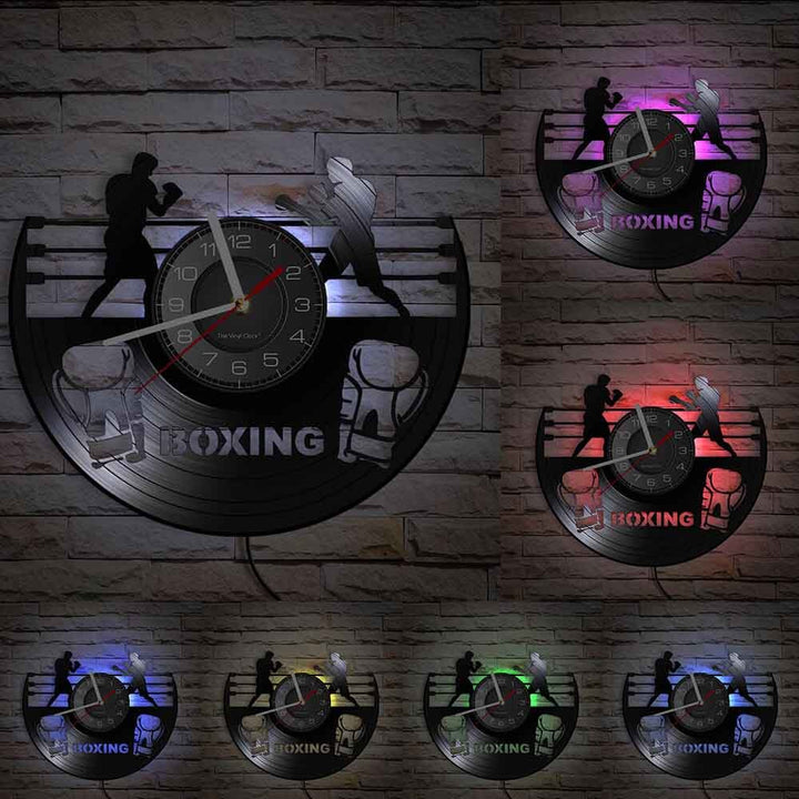 Horloge Murale Design | Boxing | Designix - Horloge murales Avec LED 30 cm  - https://designix.fr/