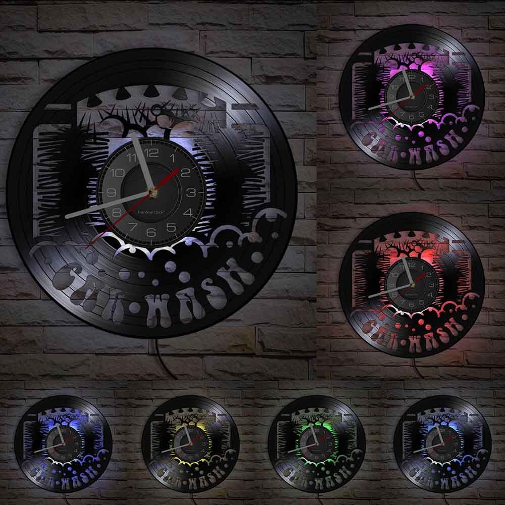 Horloge Murale Design | Car Wash | Designix - Horloge murales Avec LED 30 cm  - https://designix.fr/
