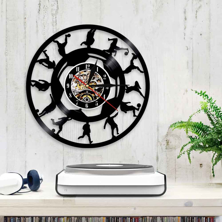 Horloge Murale Design | Cercle de joueurs de Football | Designix - Horloge murales    - https://designix.fr/
