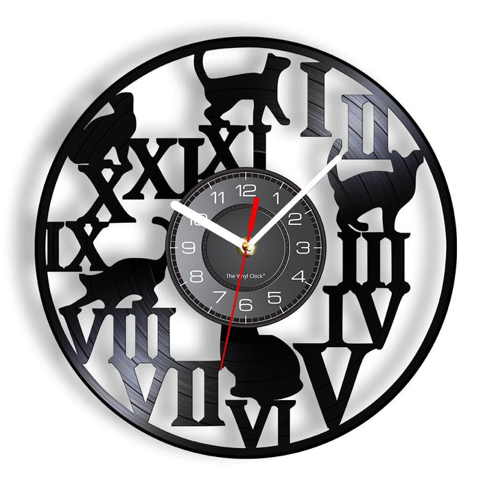 Horloge Murale Design | Chat Joueurs | Designix - Horloge murales Sans LED 30 cm  - https://designix.fr/