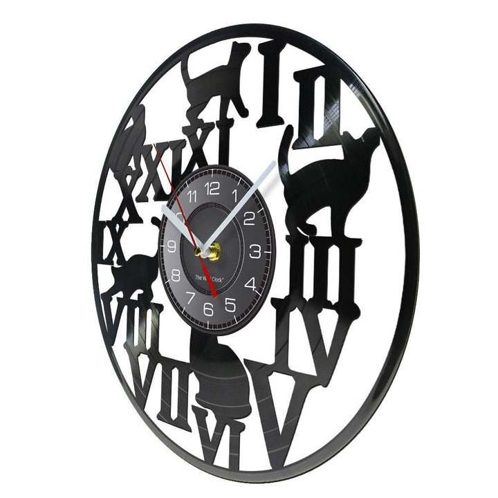 Horloge Murale Design | Chat Joueurs | Designix - Horloge murales    - https://designix.fr/