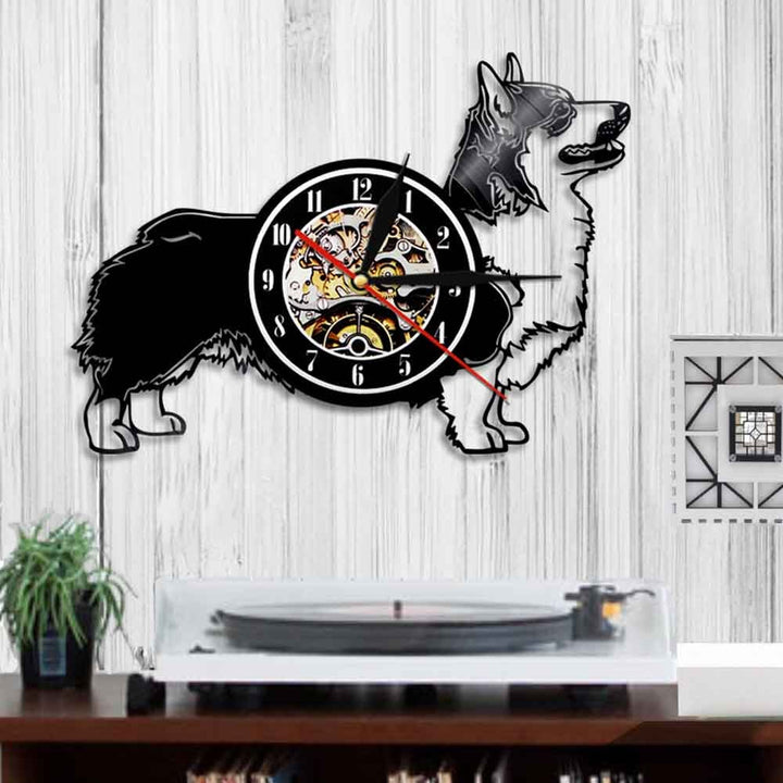 Horloge Murale Design | Chien Welsh Corgi Cardigan | Designix - Horloge murales    - https://designix.fr/