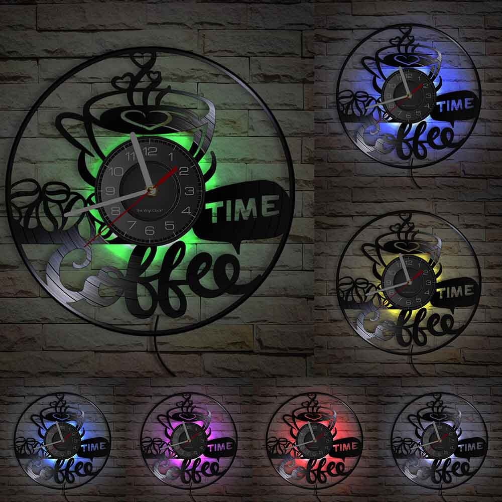 Horloge Murale Design | Coffee Time | Designix - Horloge murales Avec LED 30 time  - https://designix.fr/