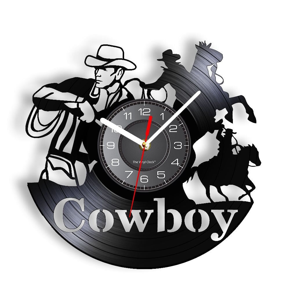 Horloge Murale Design | Cowboy | Designix - Horloge murales Sans LED 30 cm  - https://designix.fr/