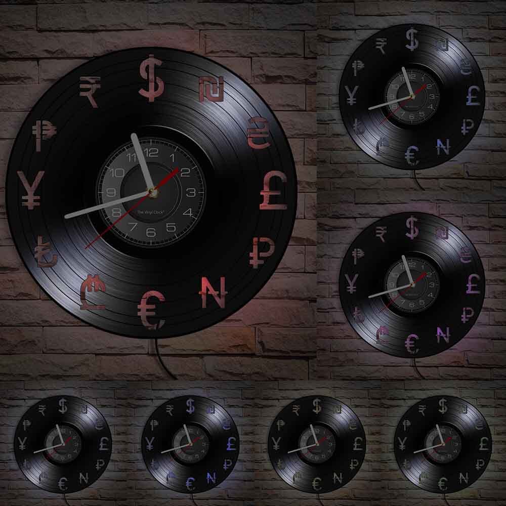 Horloge Murale Design | Devises Monétaires | Designix - Horloge murales Avec LED 30 cm  - https://designix.fr/